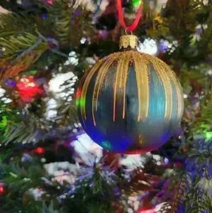 Neiman Marcus-Dark Teal and Gold Ornament